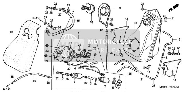 Honda FJS600 2002 Serbatoio di carburante per un 2002 Honda FJS600